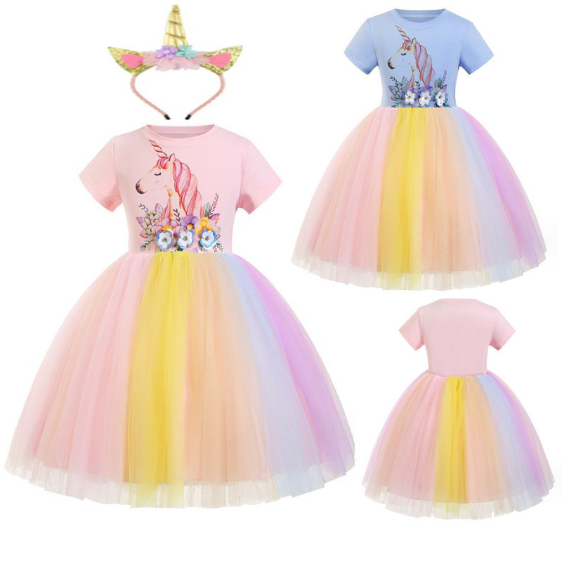 Dreamy Girls Kids Unicorn Party Dress - 4 Colours & Styles