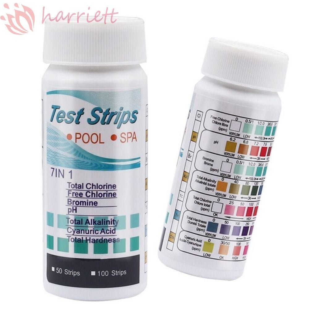 HARRIETT 100Pcs Aquarium Test Strips, 7in1 High Sensitivity Water