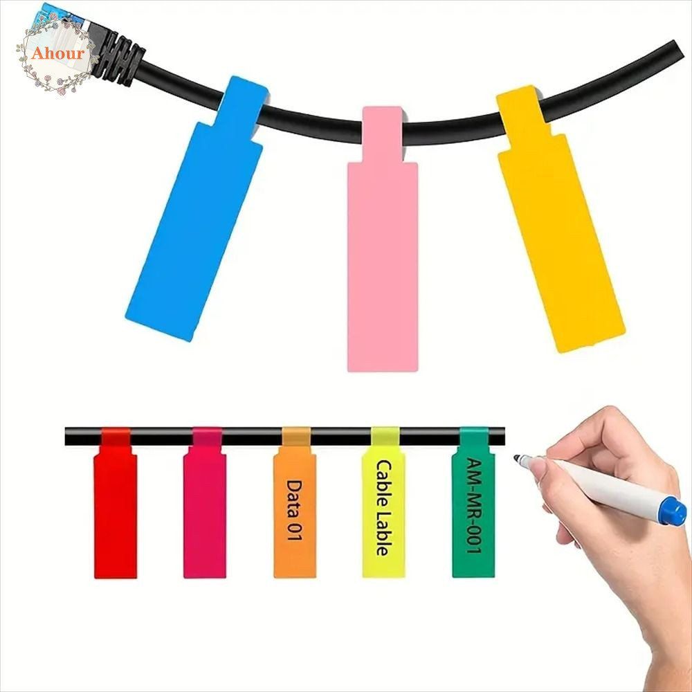 AHOUR Cable Labels Tags, Waterproof Self Adhesive Cord Labels Makers ...