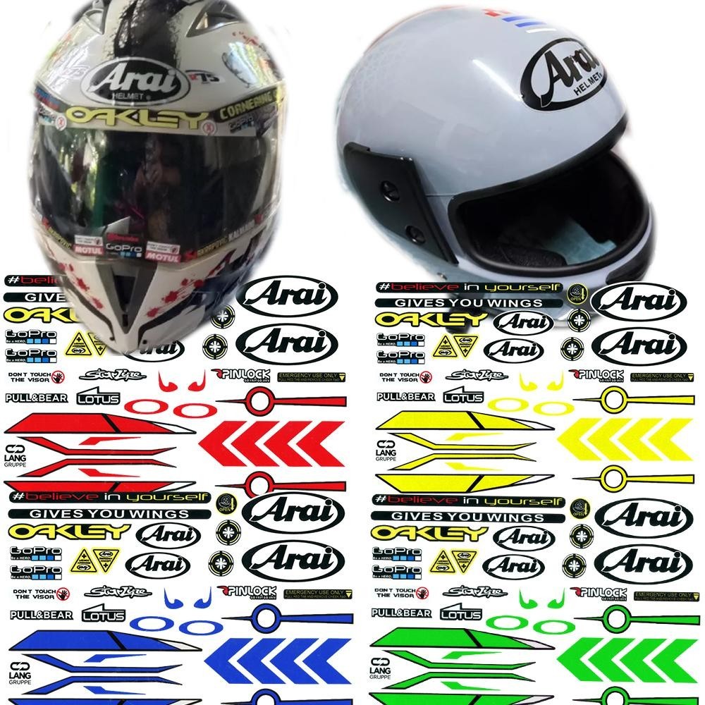 Set Reflective Waterproof Motorcycle Helmet Stickers&Decals Helmet Logo ...
