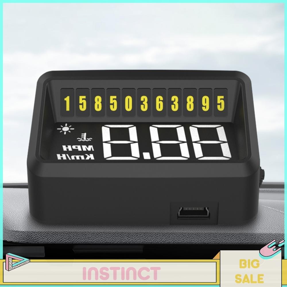 Car HUD with Phone Number Plate LCD Display Smart KMH Meter Windshield ...