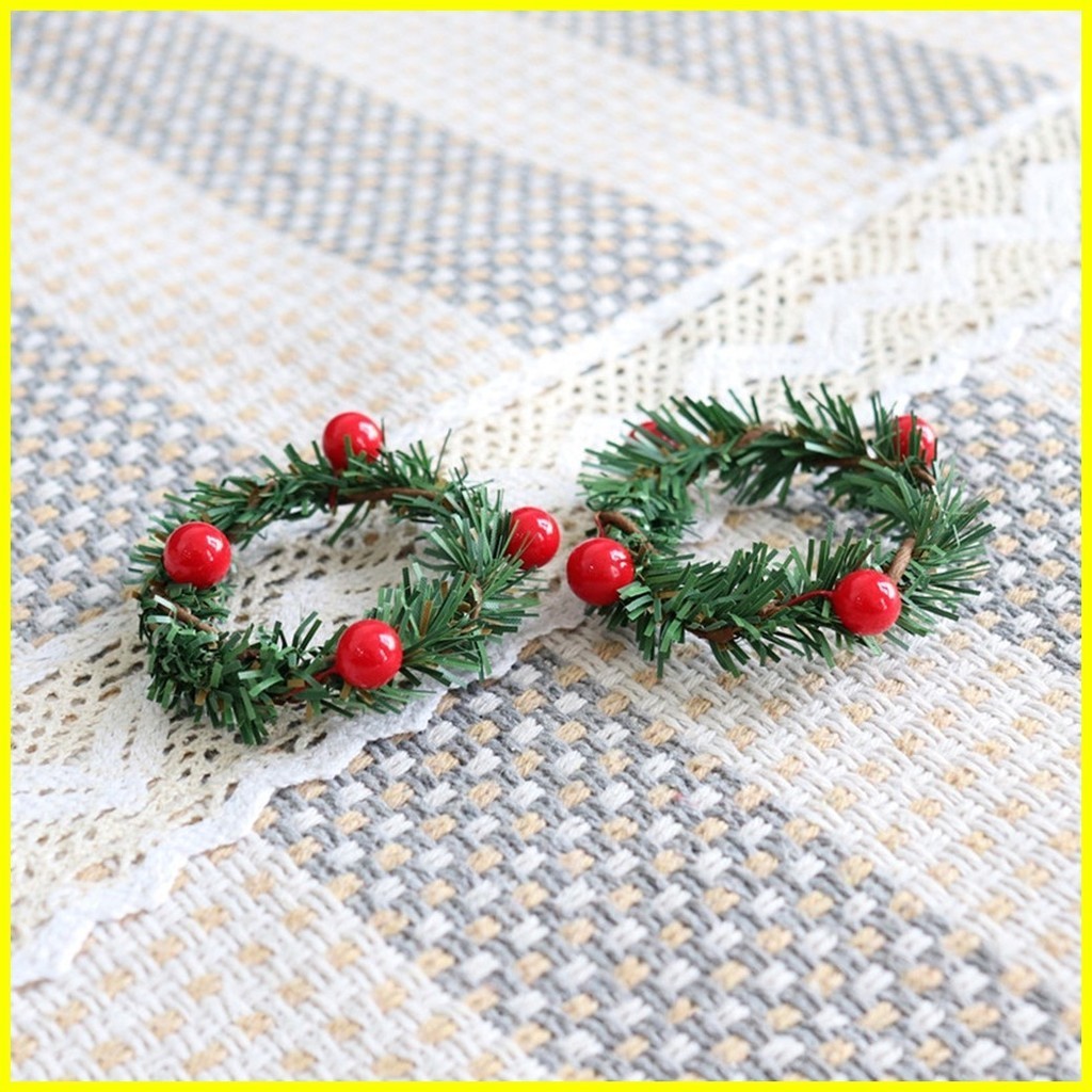 PhoneAcc 6Pcs Artificial Pine Napkin Rings Anti Aging PVC Christmas   Sg 11134201 7rcdb Lsrb7crkndez0e