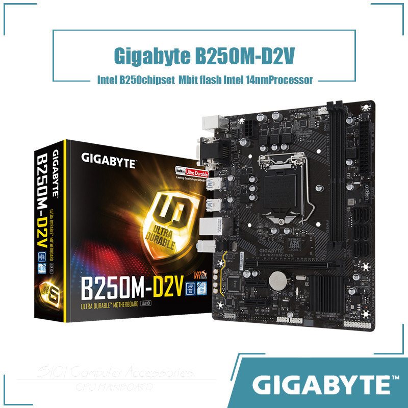Gigabyte B250M-D2V Motherboard 32GB Intel B250 chipset Micro ATX Mbit ...