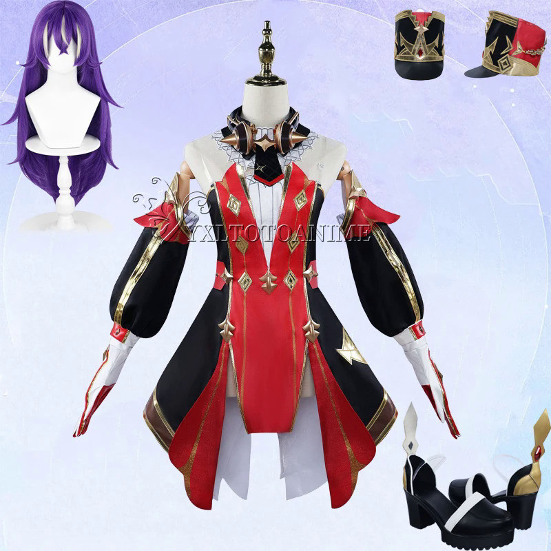 Chevreuse SSR Cosplay Costume Genshin Impact Fontaine Full Set Wig Hat ...