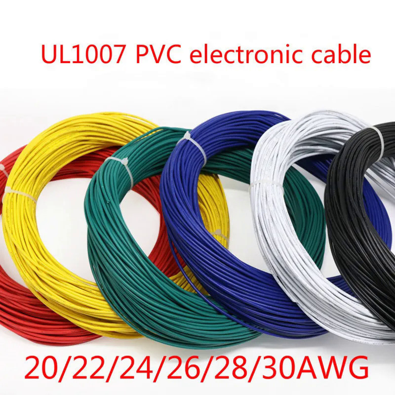 5 Meters UL1007 PVC Electronic Cable 1007 Wire 20awg 22awg 24awg 26awg ...