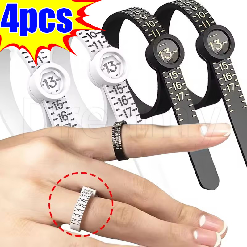 4Pcs US/EU Ring Ruler Measurer - Fingrs Coil Measurement Accessories ...
