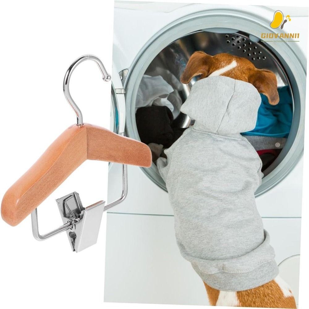 GIOVANNI1 Mini Coat Hanger, Wooden 3 Style Pet Clothing Hanger, Dry