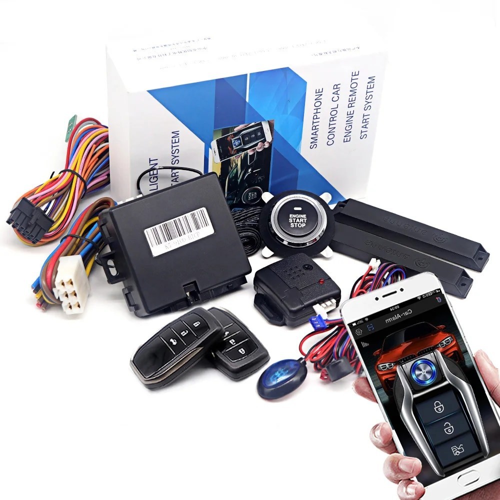 br Universal Car Alarm AutoStart System APP Remote Control Engine ...