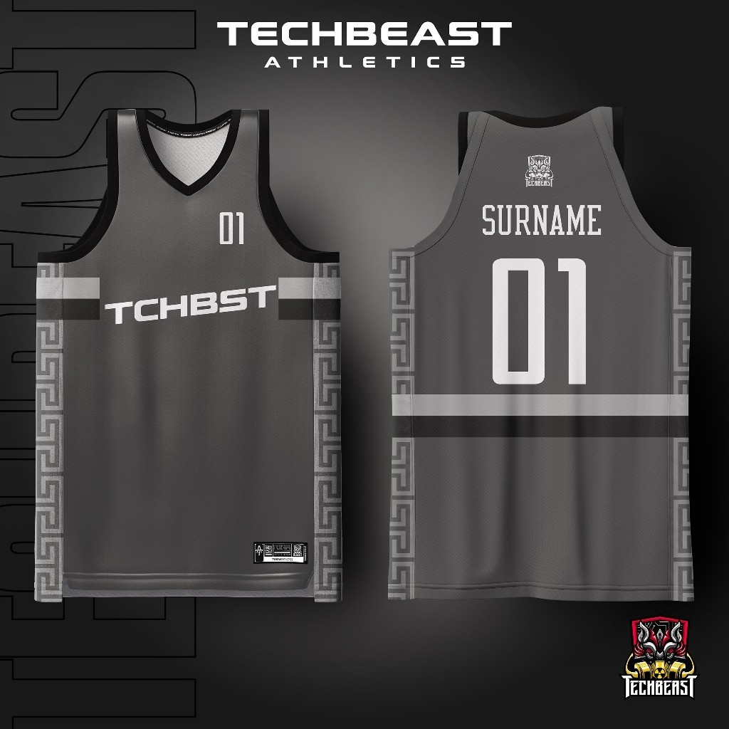 Greek Gray Full Sublimation Basketball Jersey Techbeast ( FREE CUSTOM ...