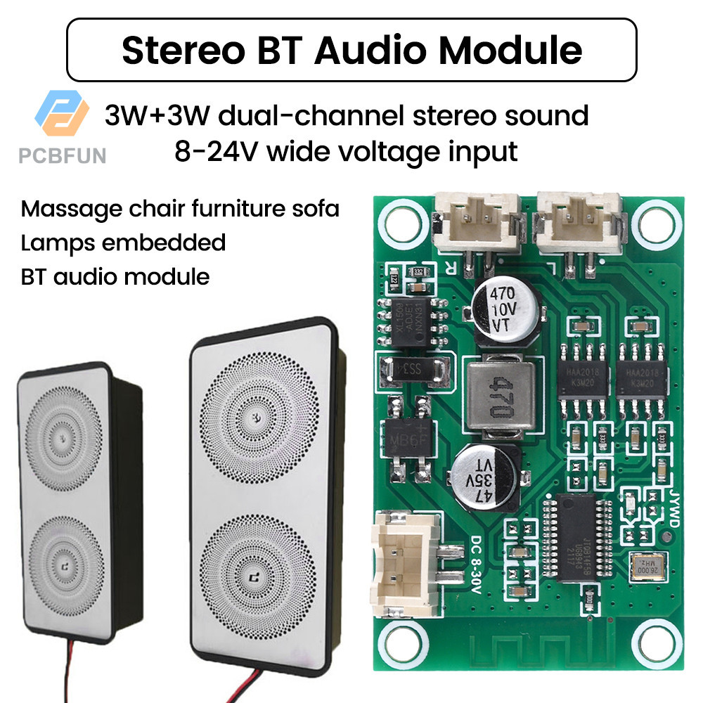 Pcbfun DC8V-24V 3W BT Amplifier Board Module Stereo Decoding Dual ...