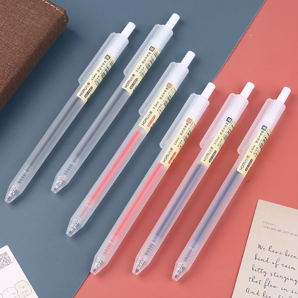 PAE Simple Retractable Muji Style Gel Pen Writing Stationery Supplies  Black Ink Pen