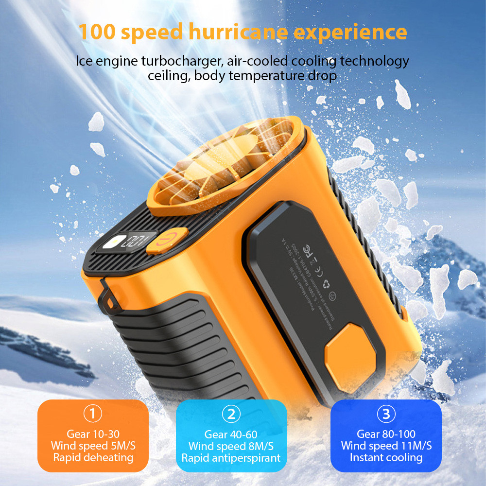 Wearable Waist Fan｜5000mAh Rechargeable Hands-Free Fan for Construction ...