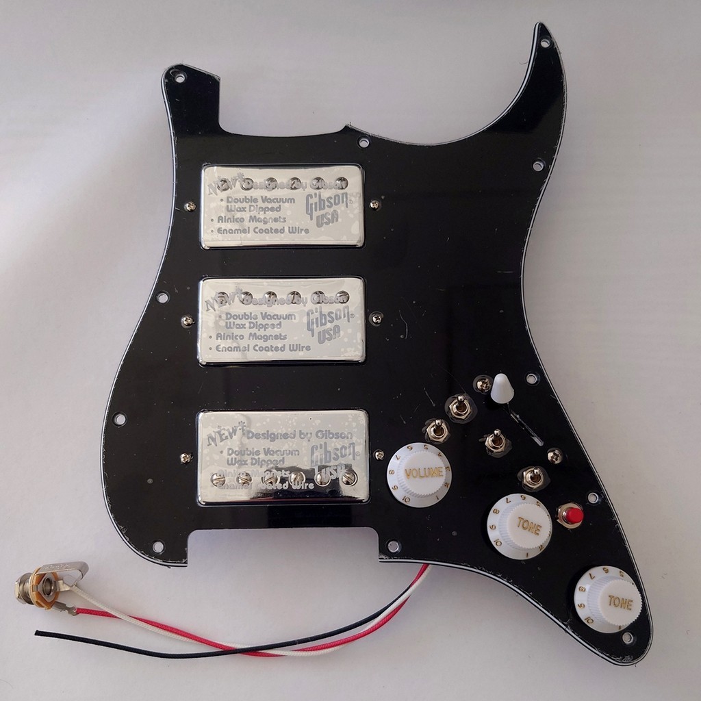 Prewired Loaded Guitar Stratocaster Pickguard HHH Pick Guard Gibson ...