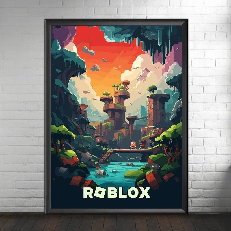 Roblox canvas Print game Poster Wall Art gaming room game decor ...