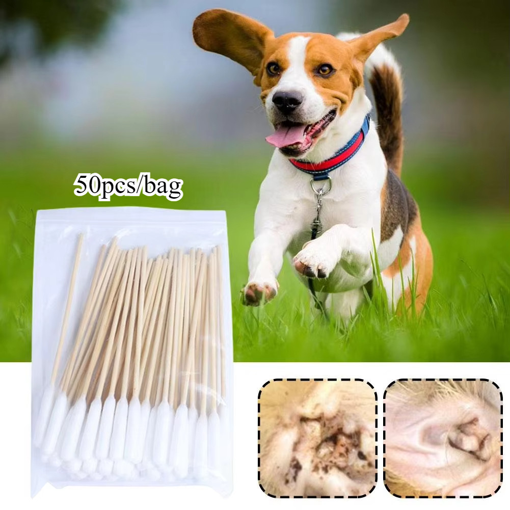 Visual Reference: 50Pcs Large Pet Cotton Buds For Dogs And Cats Ear