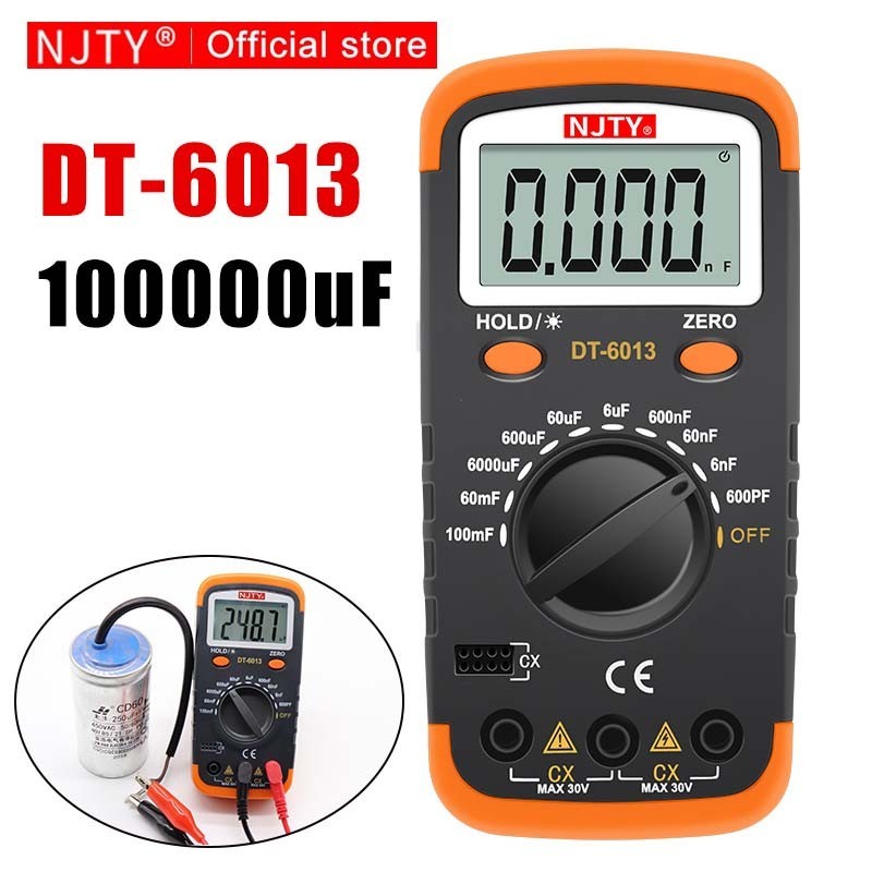 NJTY Digital Capacitance Meter with LCD 600pF to 100mF High Accuracy ...