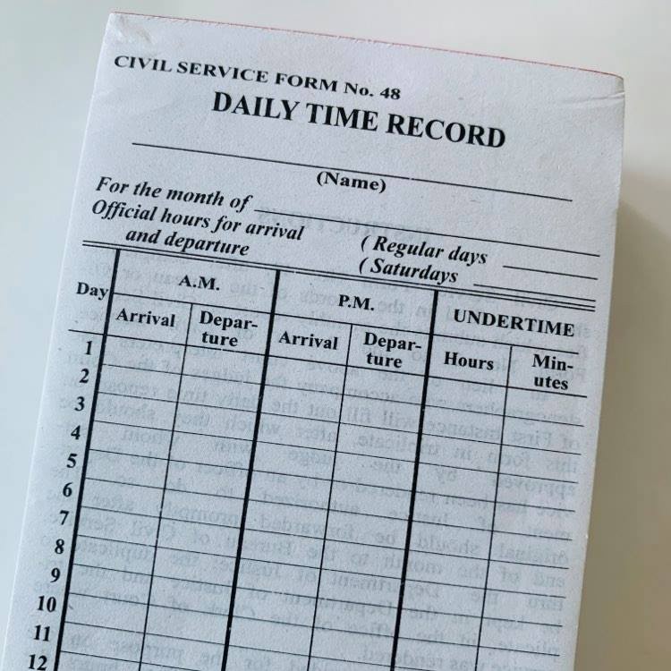 ♞,♘Daily Time Record DTR FORM 48 - VANDA (500pcs)