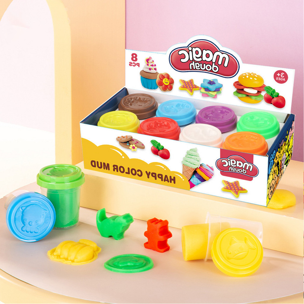 Color Clay Dough Set 8pcs Bottles Art and Craft Clay Play Set Clay ...