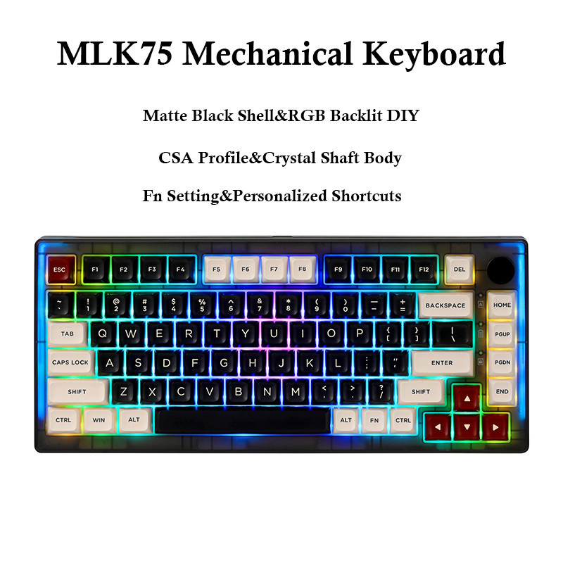 【Fn Setting DIY】MAIMOOO MLK75 Matte Black Customize 75 CSA Profile