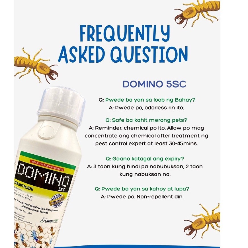 ♞New Domino Termite (Fipronil) X Anay Killer Termite Control 1L Anti ...