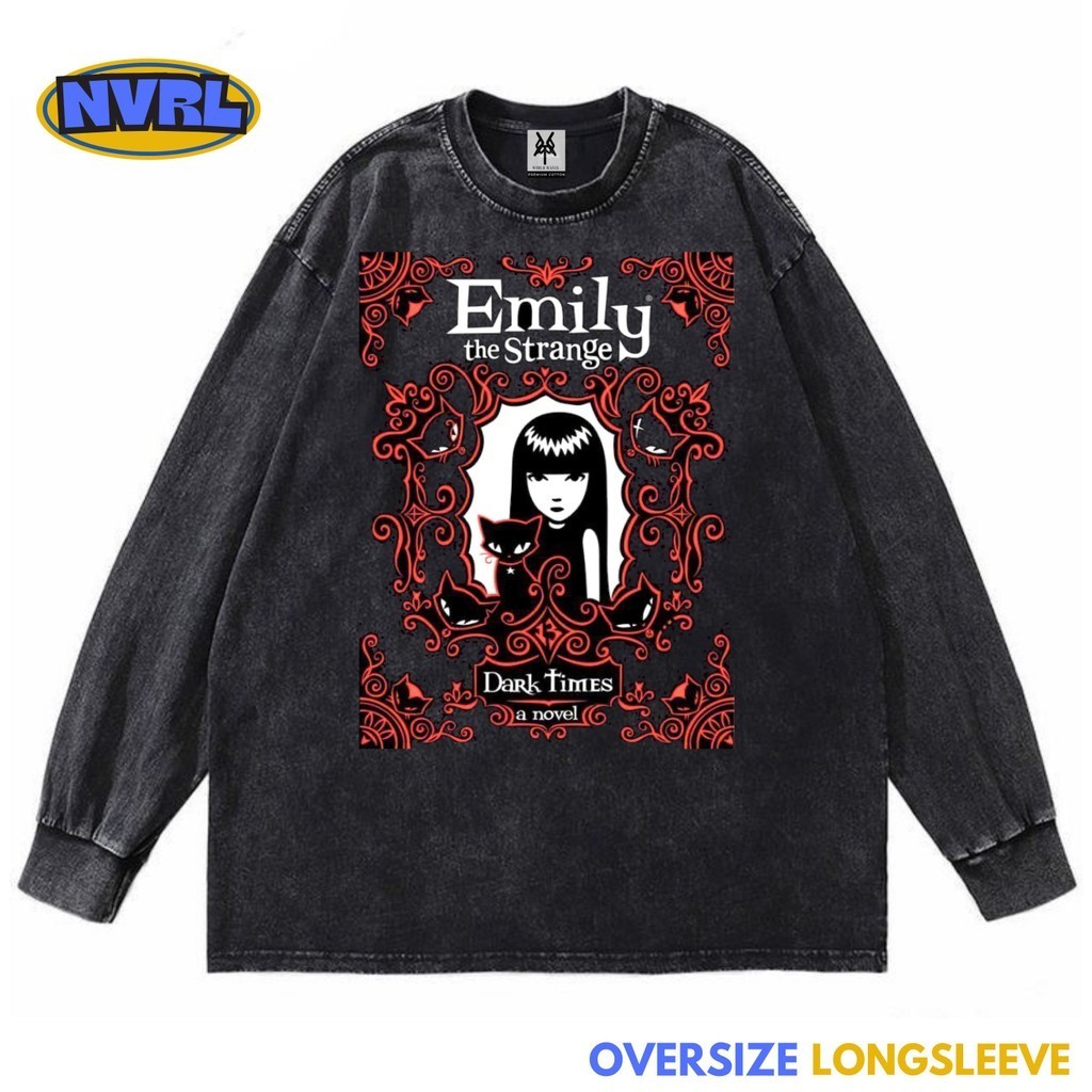 Oversized longsleeve emily dark times t-shirt washed washing vintage ...