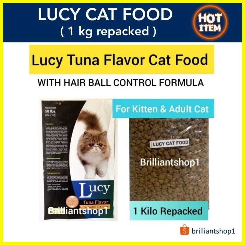 Lucy Anti Hairball Cat Food ( 1kg Rpack ) Shopee Philippines