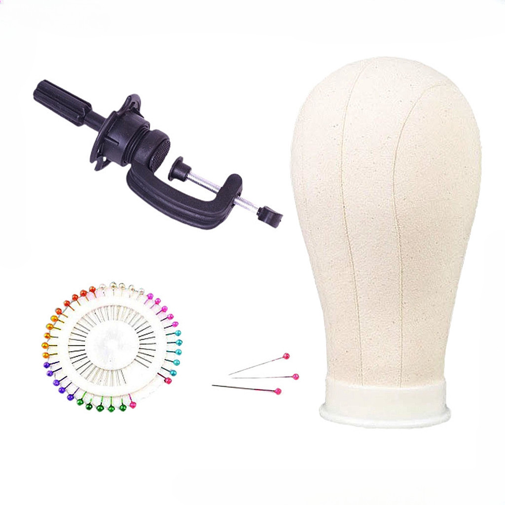 22-23Inch Canvas Mannequin Head for Wig Display Making Hair Styling ...