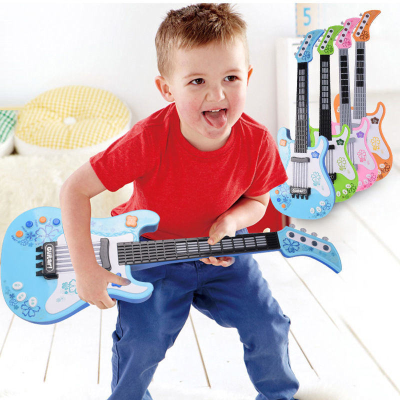 Large Children's Realistic Electronic Sound and Light Guitar Playable ...