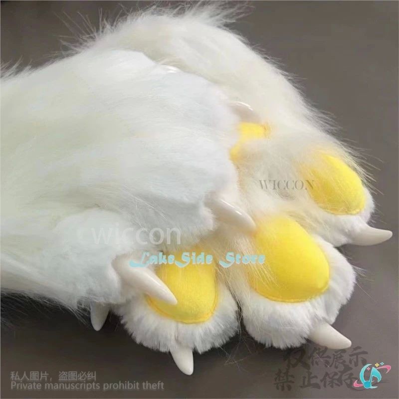Furry Animal Paw Gloves - Realistic Cosplay Mittens For Halloween, Parties, & Winter Wear