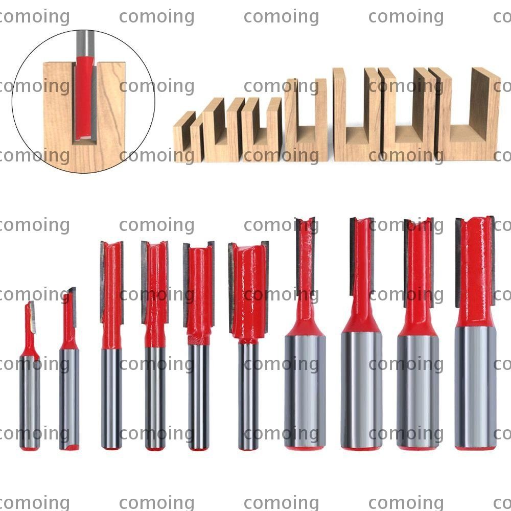 COMOING Double Flute Router Bit, Slotting Alloy Double-Edge Straight ...