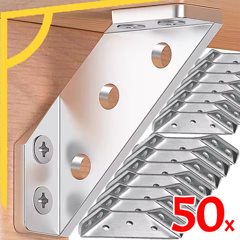 10/30/50Sets Stainless Steel Furniture Corner Connector/Triangle ...