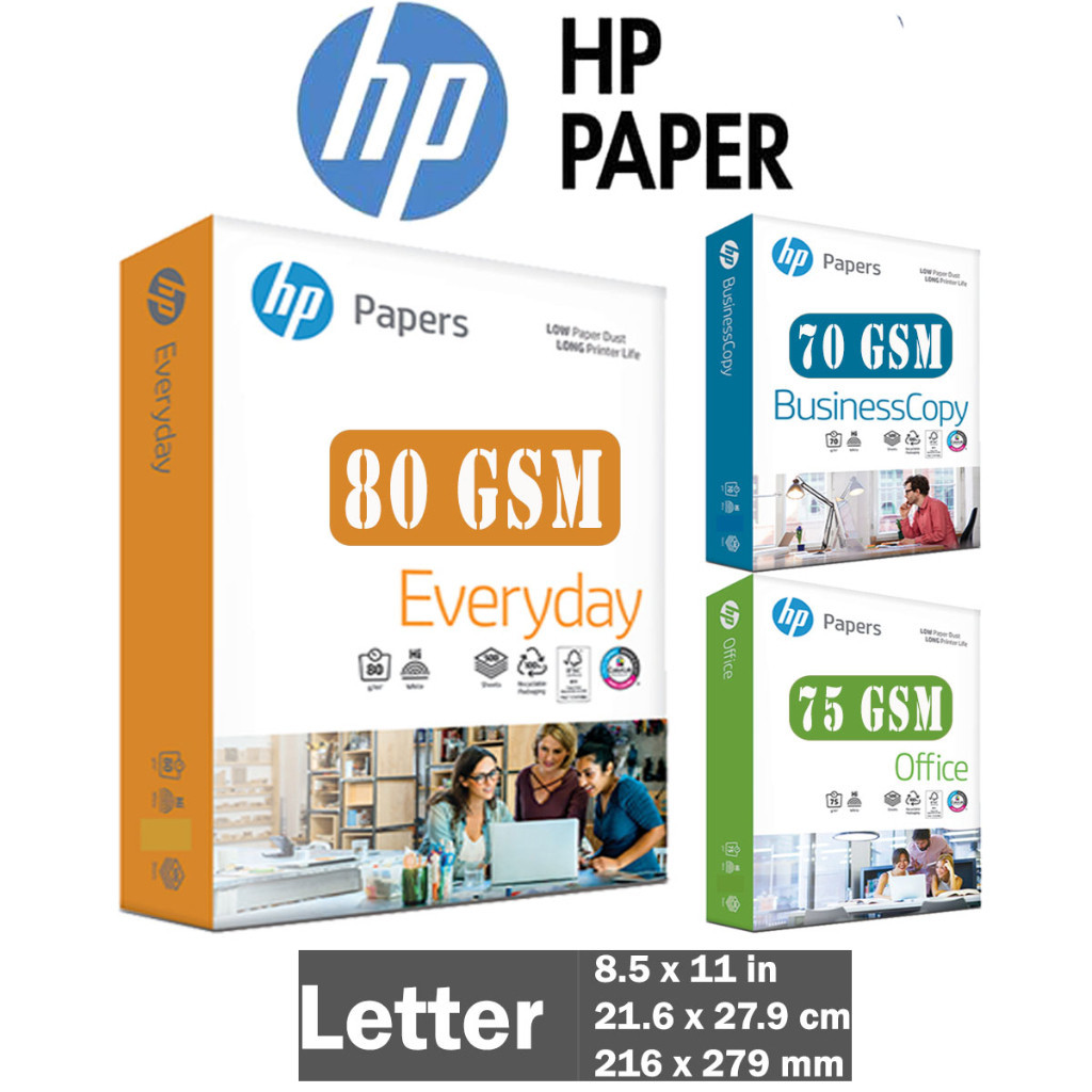 HP Premium Bond Paper , LETTER SHORT , 80gsm 75gsm 70gsm , 1 Ream , 500 ...