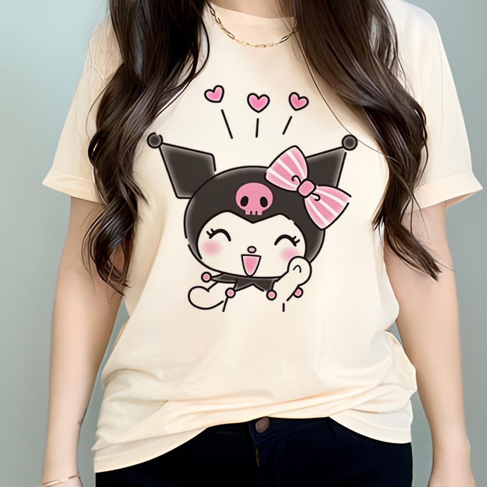 WANHONGYUE Kuromi Conjunto de Camiseta y Pantalones Cortos Mujer Trajes de Manga Corta de 2 Piezas Niña Cartoon Chandal Verano para Deporte Fitness, Color/4, 6XS