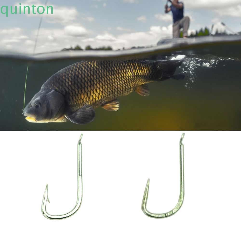 QUINTON 50Pcs Flat Sleeve Hook with Barbs, With Barbs Without Barbs