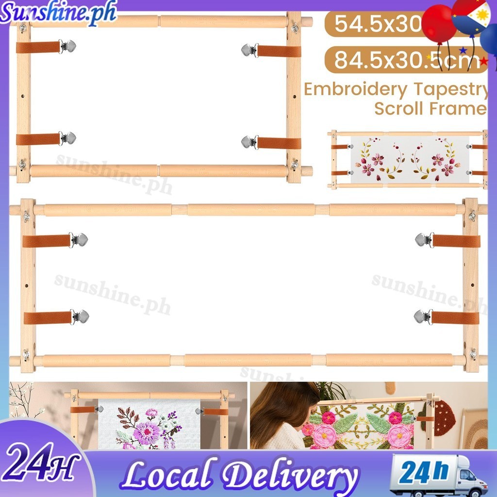Embroidery Scroll Frame Wooden Cross Stitch Scroll Frame Rotated ...