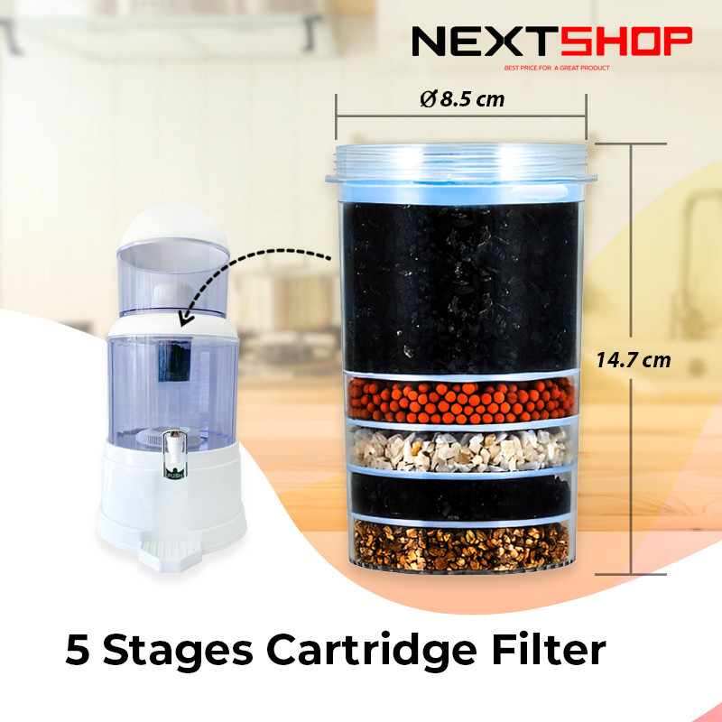 Water Filter pot 7 Stages Gravity Filtration New & Improve 16 Liter