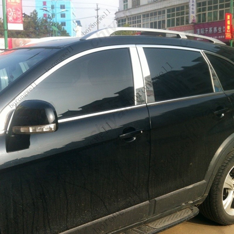 8Pcs Chrome Stainless Steel Car Door Window Column Center BC Pillar ...