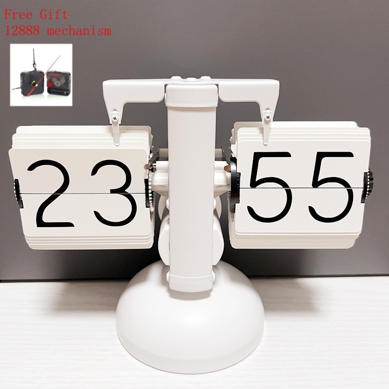 Flip Clock Desktop European Clock Automatic 24 Hours Digital Retro