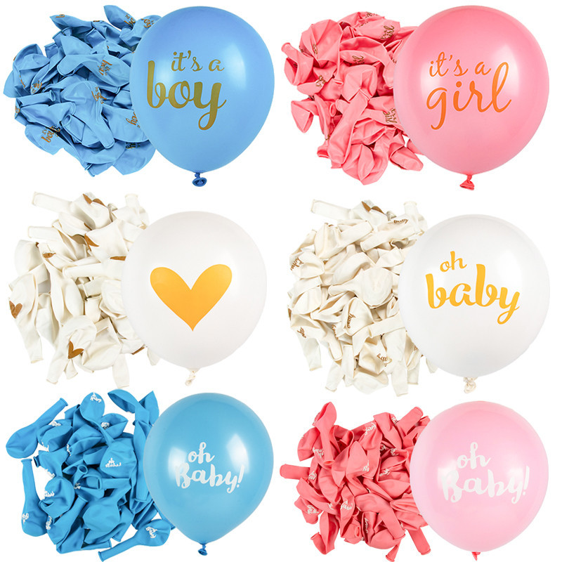 10pcs 12inch Oh Baby Printed Latex Balloons It is A Boy Girl Balloon ...