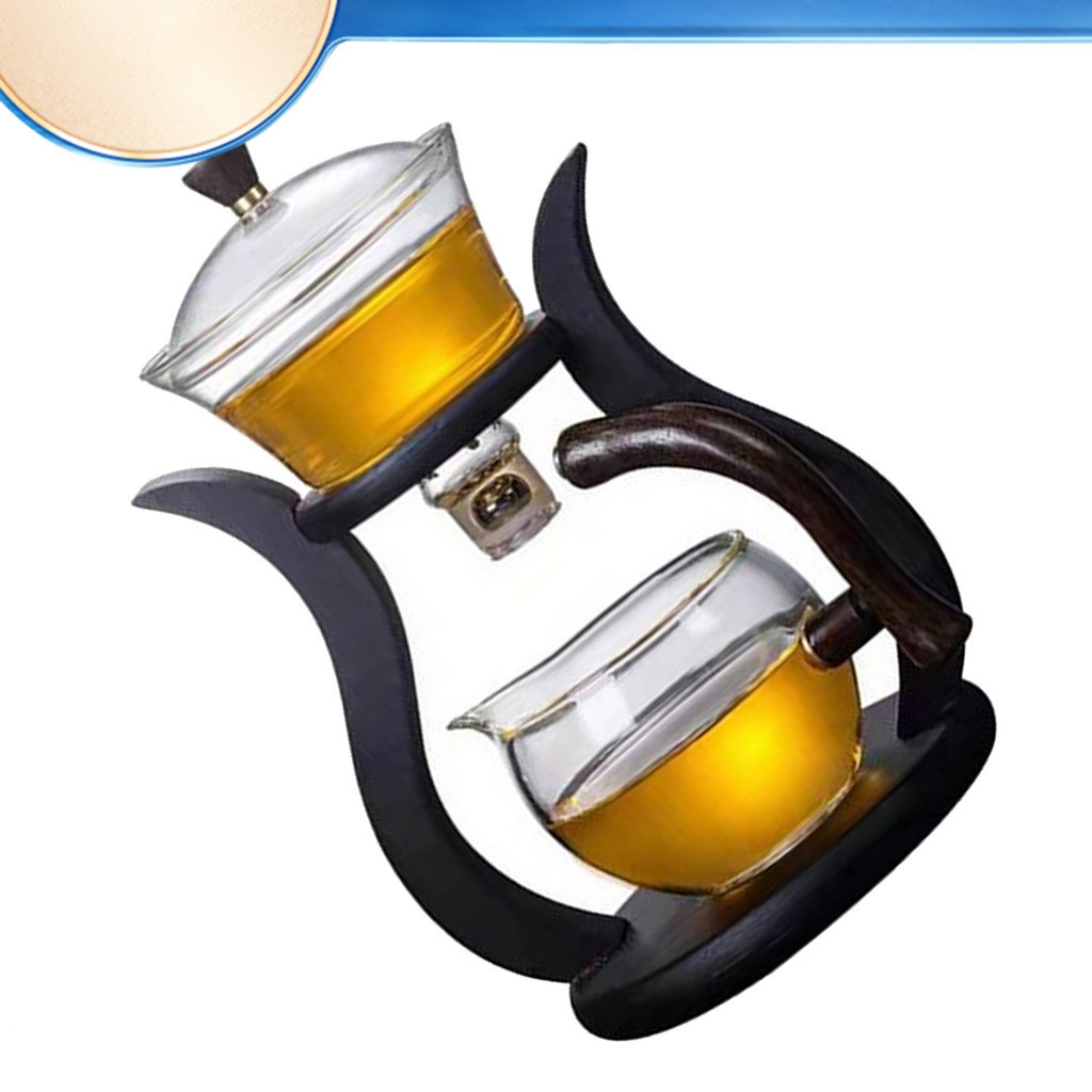 Clear Lazy Kungfu Glass Tea Set with Cups Water Diversion