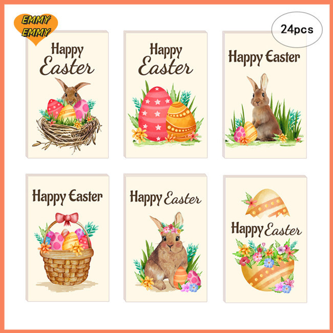 emmy 24 Sheets Easter Cards Kit Colorful Greeting Cards With Envelopes