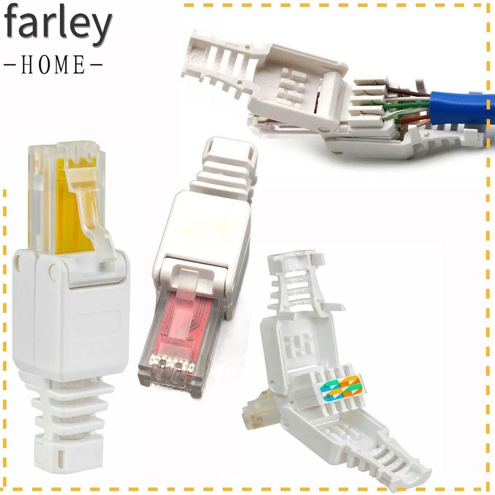 FARLEY RJ45 CAT6 Connector, Installation Toolless No Crimp CAT6 ...