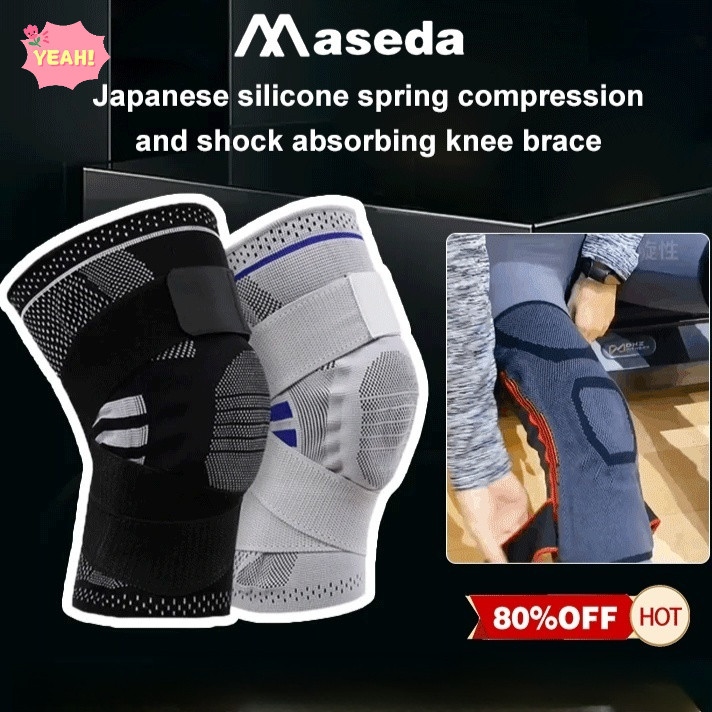 Japanese silicone spring compression and shock absorbing knee brace
