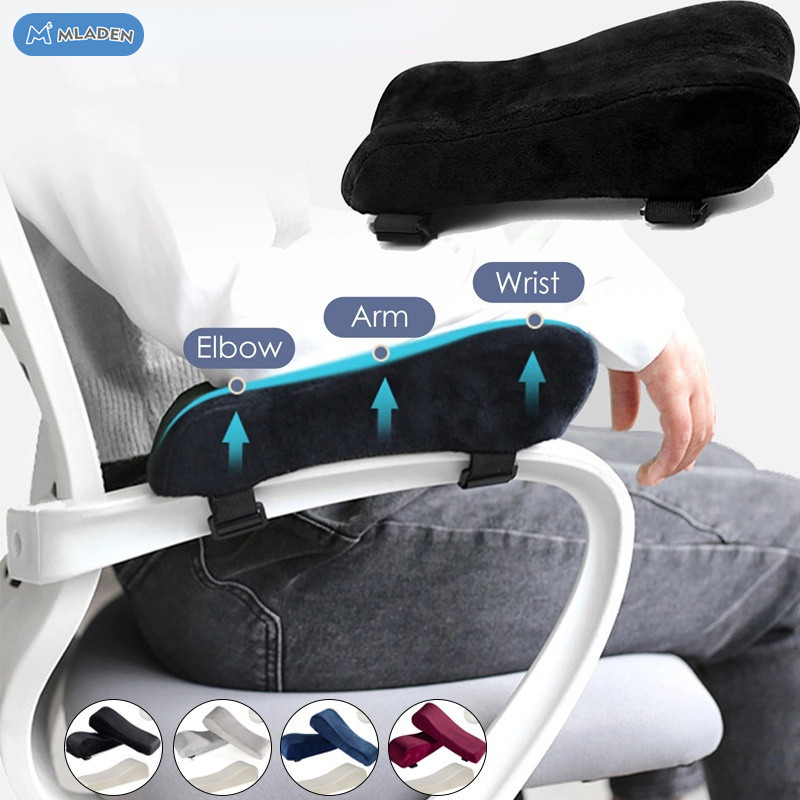 thumbnail image 2 of 2x Memory Foam Armrest Cushion Pads - Soft Elbow Rest Covers For Chair 2 of 5