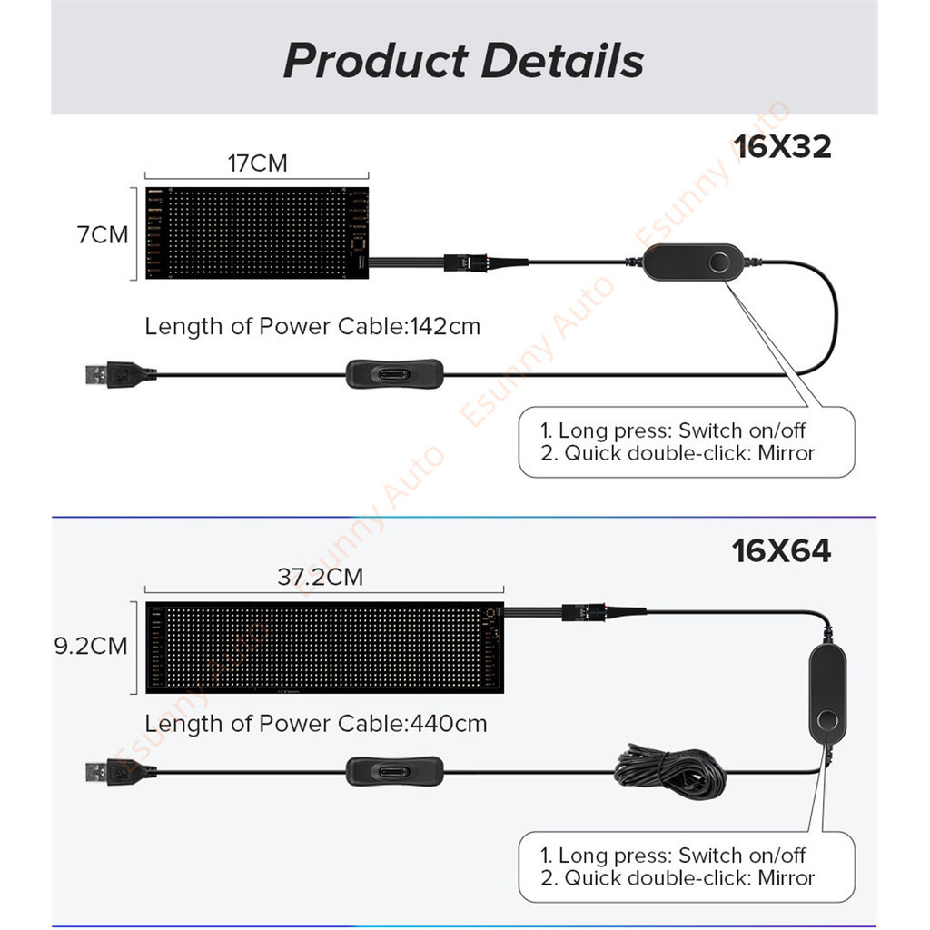 LED Matrix Pixel Panel Bluetooth APP USB 5V Flexible Addressable RGB ...