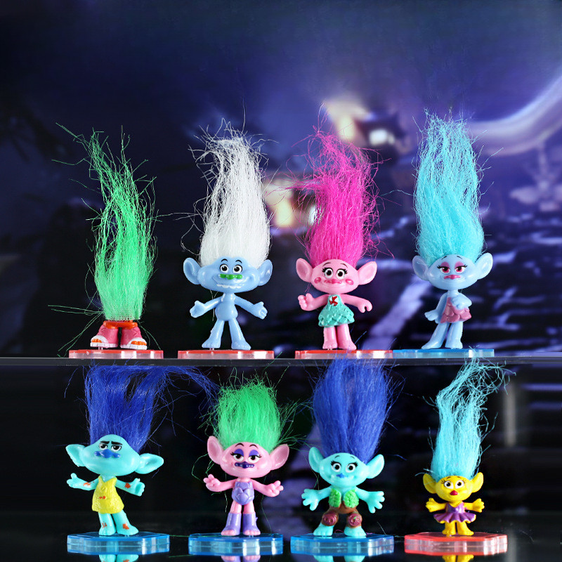 6/8/12 Pcs Set Trolls Figure Set Poppy Branch Biggie Cooper Guy Diamond ...