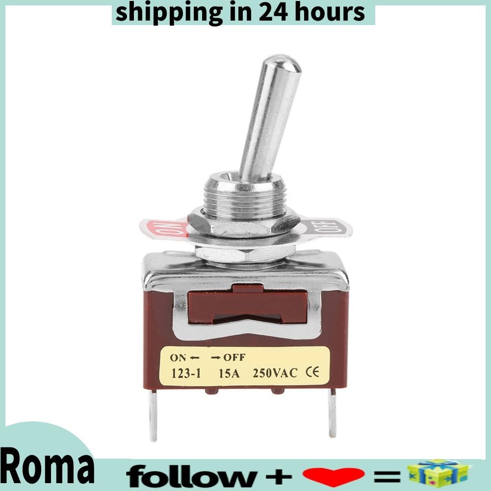 Romanticshop 15A 250V On-Off Momentary Toggle Switch Rocker 2 Pin ...