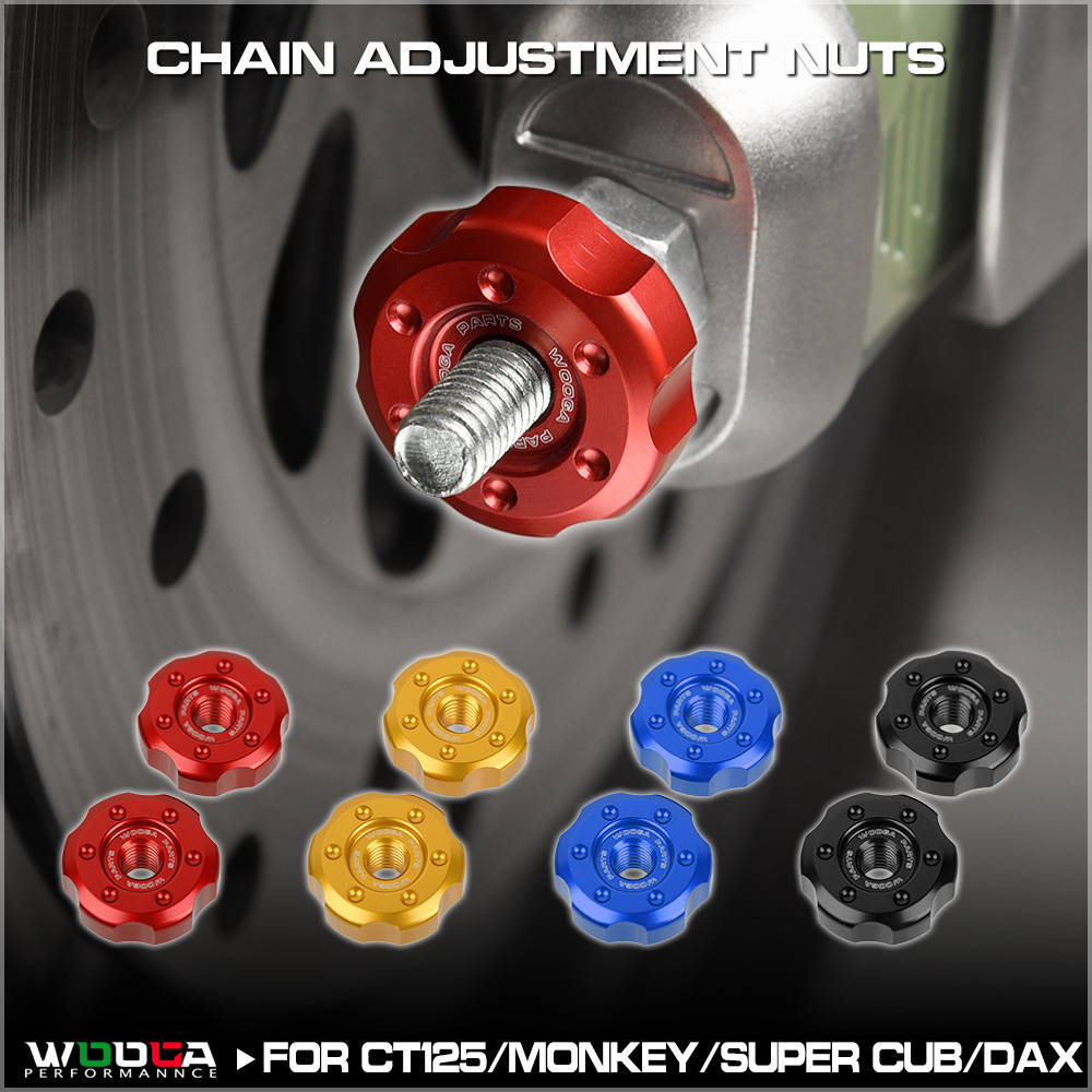 WOOGA Chain Adjustment Nuts For Honda Hunter Cub CT125 Super Cub 50 110