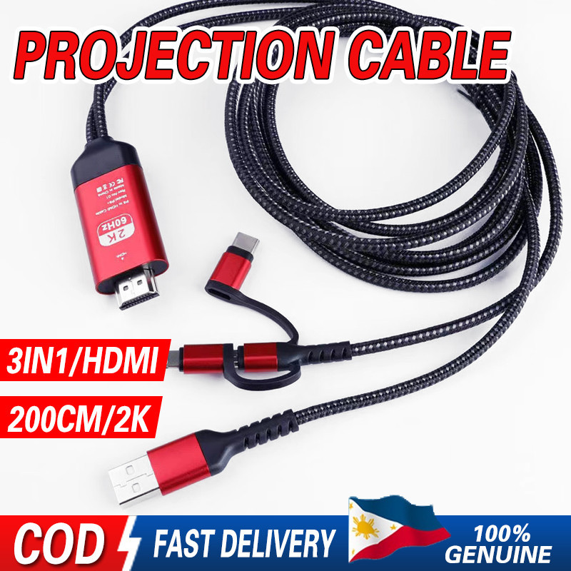 2M Phone to TV Cable Universal Cable HDMI Cable Plug Play Android Phone