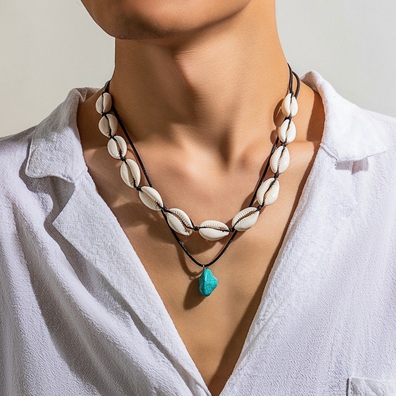 Bohemian Shell Necklace Necklace for Men Natural Sea Shell Pine Paraffin Pendant Jewelry Shopee Philippines